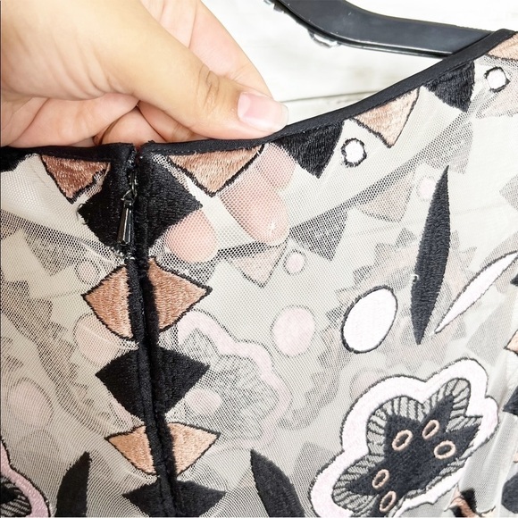 Temperely London Mesh Open Back Long Sleeve Fit & Flare Mini Cocktail Dress - Picture 10 of 11